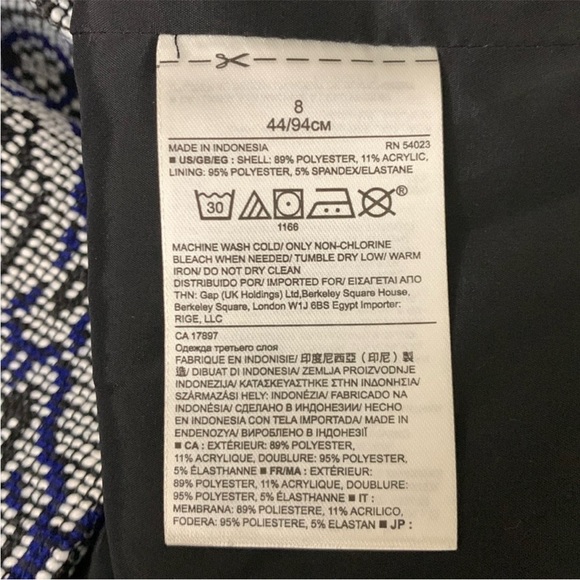 NWOT Banana Republic Tile Jacquard Blazer Marbled Blue Size 8 $178 - Picture 10 of 11